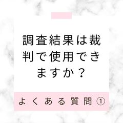 調査結果は裁判で使用できるのか？