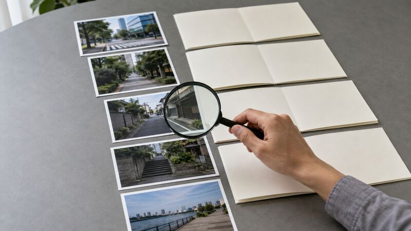 本文と写真は、事実が追える順序になっているかを見る